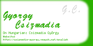 gyorgy csizmadia business card