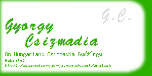 gyorgy csizmadia business card